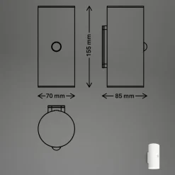 LED-akkudrevet udendørs væglampe, hvid, sensor, op/ned