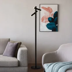 LED-akku-gulvlampe 10460BK, sort, højde 127 cm, CCT 2 lyskilder