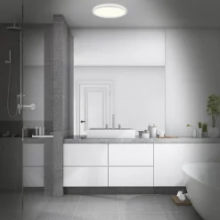 LED-badeværelsesloftlampe Slim Drip, hvid, Ø 42 cm