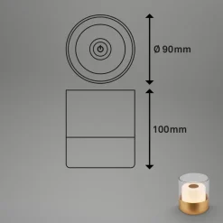 LED-batteri-bordlampe 7483 IP44 lysdæmper, guld