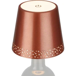 LED-batteri-flaskelys IP44 med lysdæmper, kobber
