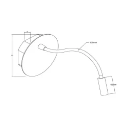 LED-batterivægspot Jolijn, guldmat, fleksibel arm, Ø 11 cm, magnet