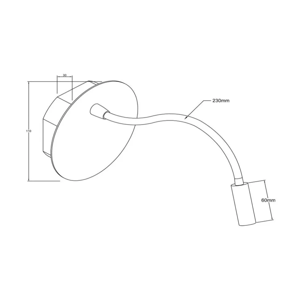 LED-batterivægspot Jolijn, guldmat, fleksibel arm, Ø 11 cm, magnet