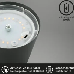 LED-bordlampe 7508015, antracit 2.700 K IP44 Touchdim
