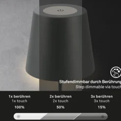 LED-bordlampe 7508015, antracit 2.700 K IP44 Touchdim