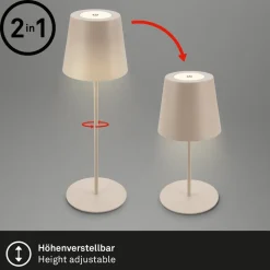 LED-bordlampe 7508011, beige, 2.700 K IP44 touchdæmper