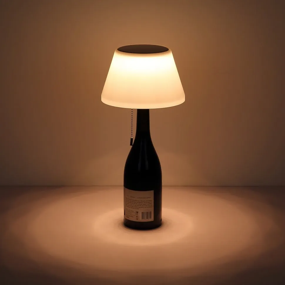 LED-bordlampe 36000 flasketop hvid plast