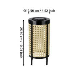 LED-bordlampe 48929, højde 26 cm, sort/beige