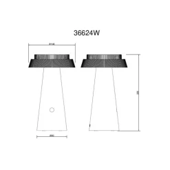 LED-bordlampe 36624, hvid, genopladeligt batteri, CCT, IP54, dæmpbar