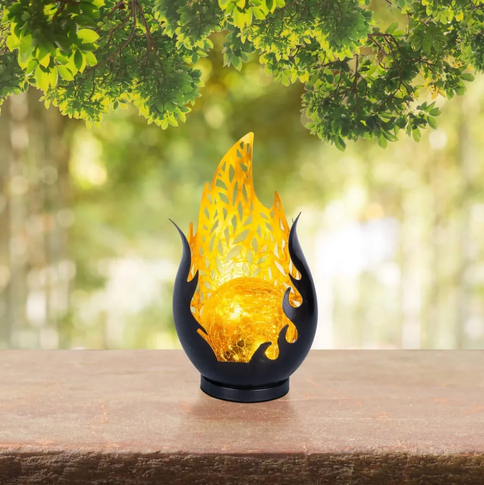 LED-bordlampe 36534, sort, guld, metal, glas