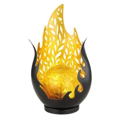 LED-bordlampe 36534, sort, guld, metal, glas