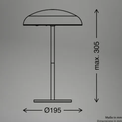 LED-bordlampe Brilo unplugged Caxa, kobberfarvet