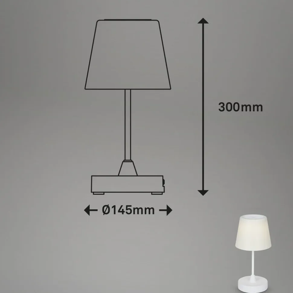 LED-bordlampe Campi, genopladeligt batteri, dæmpbar, hvid