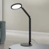 LED-bordlampe Fati, sort, højde 60 cm, aluminium, dæmper
