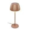 LED-bordlampe Loca, brun, højde 36 cm, metal/plast