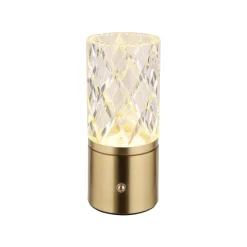 LED-bordlampe Lunki, messingfarvet, højde 19 cm, CCT