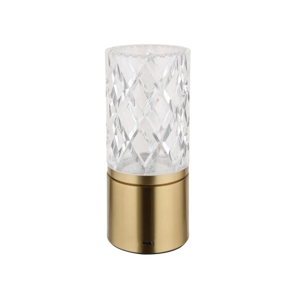 LED-bordlampe Lunki, messingfarvet, højde 19 cm, CCT