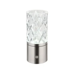 LED-bordlampe Lunki, nikkelfarvet, højde 19 cm, CCT