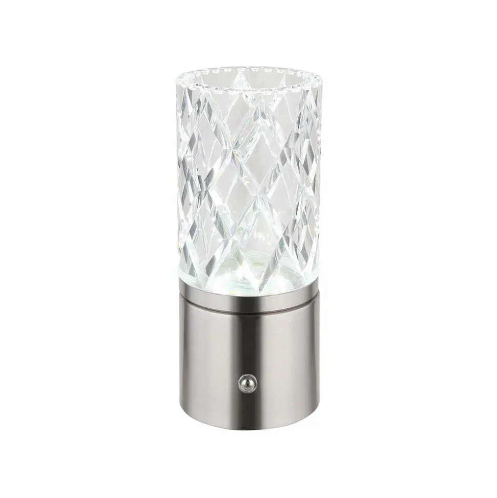 LED-bordlampe Lunki, nikkelfarvet, højde 19 cm, CCT