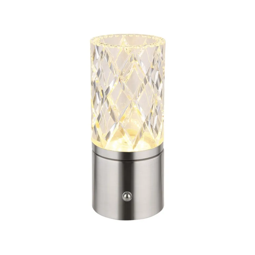 LED-bordlampe Lunki, nikkelfarvet, højde 19 cm, CCT