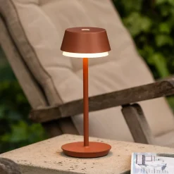 LED-bordlampe Lyon, terracotta, IP54, dæmper, CCT, RGB