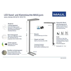LED-bordlampe MAULjuvis, sort 120 cm dæmpbar klemmefod