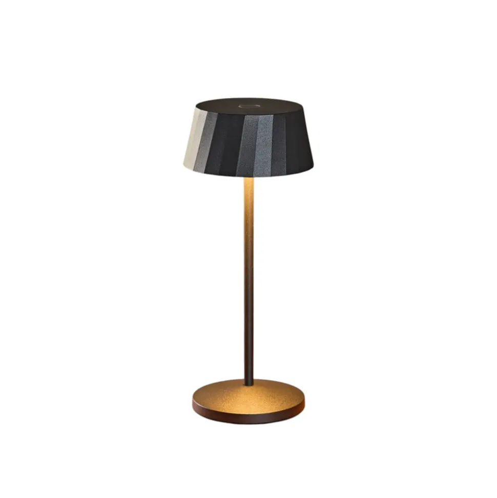 LED-bordlampe med batteri Facetta, 3-pak, sort, 22 cm, IP44