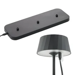 LED-bordlampe med batteri Facetta, 3-pak, sort, 22 cm, IP44