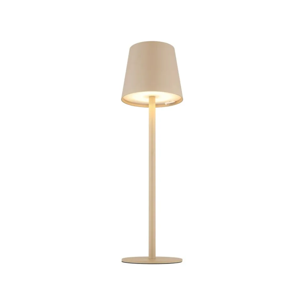 LED-bordlampe med batteri Vannie, sandfarvet, højde 36 cm, IP44