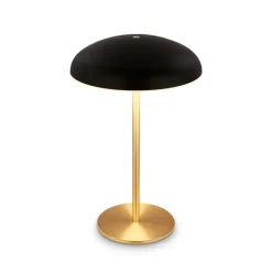 LED-bordlampe med batteri Brilo unplugged Caxa, sort/messing