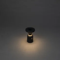 LED-bordlampe Nantes, sort, aluminium, IP54, dæmper, CCT