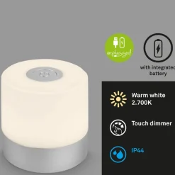 LED-bordlampe Smal, kromfarvet, 2.700K, dæmpbar