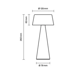 LED-bordlampe Solino, beige, solcelle/USB, 26 cm, IP44