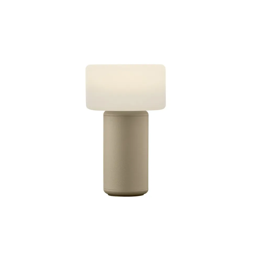 LED-bordlampe Tiny-B, sandfarvet, højde 13 cm, IP54