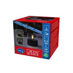 LED-dekorationslampe med flammeeffekt, sort sokkel