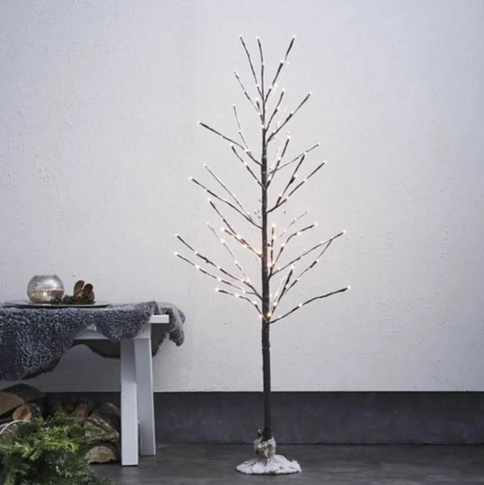 LED-dekorationstræ Tobby Tree IP44 brun højde 120 cm