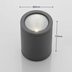 LED-downlight Embla af aluminium IP54, mørkegrå