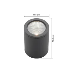 LED-downlight Embla af aluminium IP54, mørkegrå