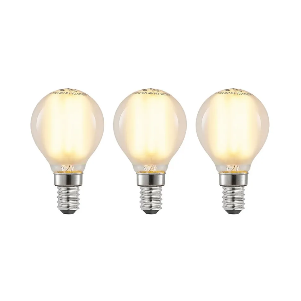 LED-dråbepære E14 4 W 2.700 K mat dæmpes, 3 stk