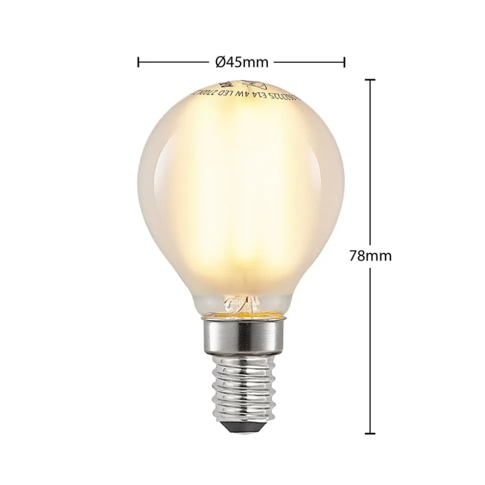 LED-dråbepære E14 4 W 2.700 K mat dæmpes, 3 stk