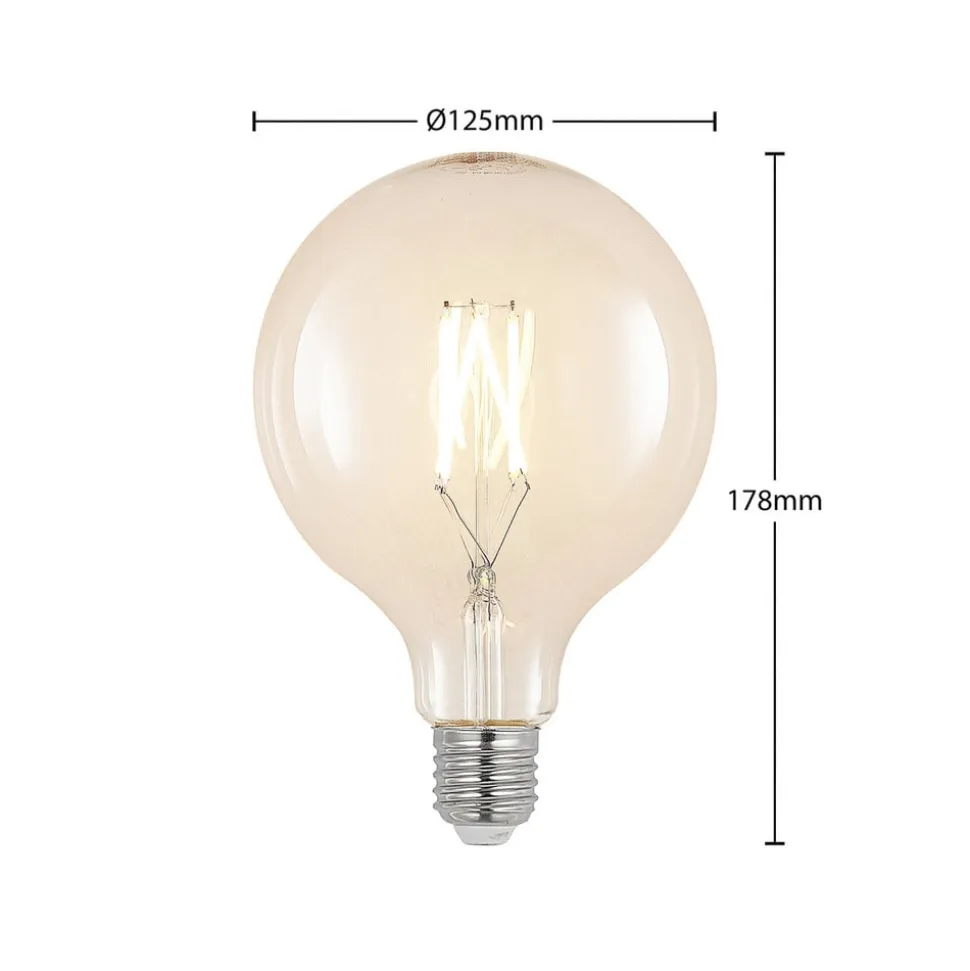 LED-filament E27 6 W 2.700 K G125 Globe klar 3 stk