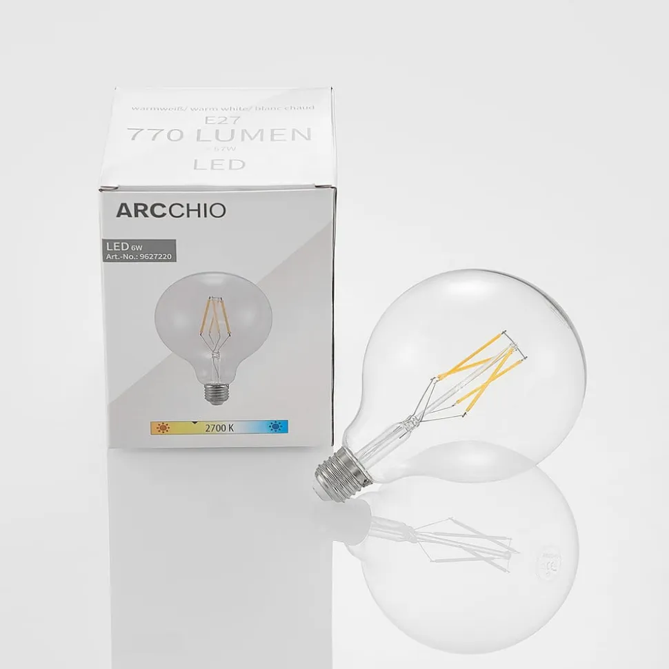LED-filament E27 6 W 2.700 K G125 Globe klar 3 stk