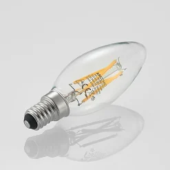 LED-filamentpære E14 4 W 827 kerte, dæmpes, 2 stk