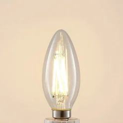 LED-filamentpære E14 4 W 827 kerte, dæmpes, 2 stk