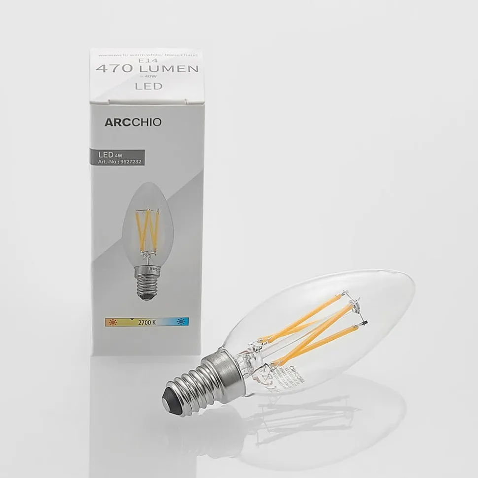 LED-filamentpære E14 4 W 827 kerte, dæmpes, 2 stk