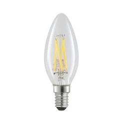 LED-filamentpære E14 4 W 827 kerte, dæmpes, 5 stk