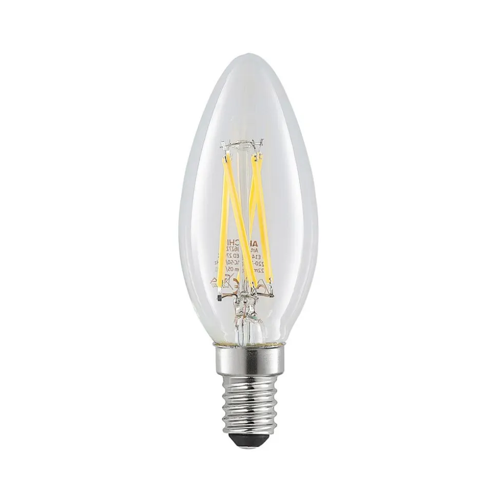 LED-filamentpære E14 4 W 827 kerte, dæmpes, 3 stk