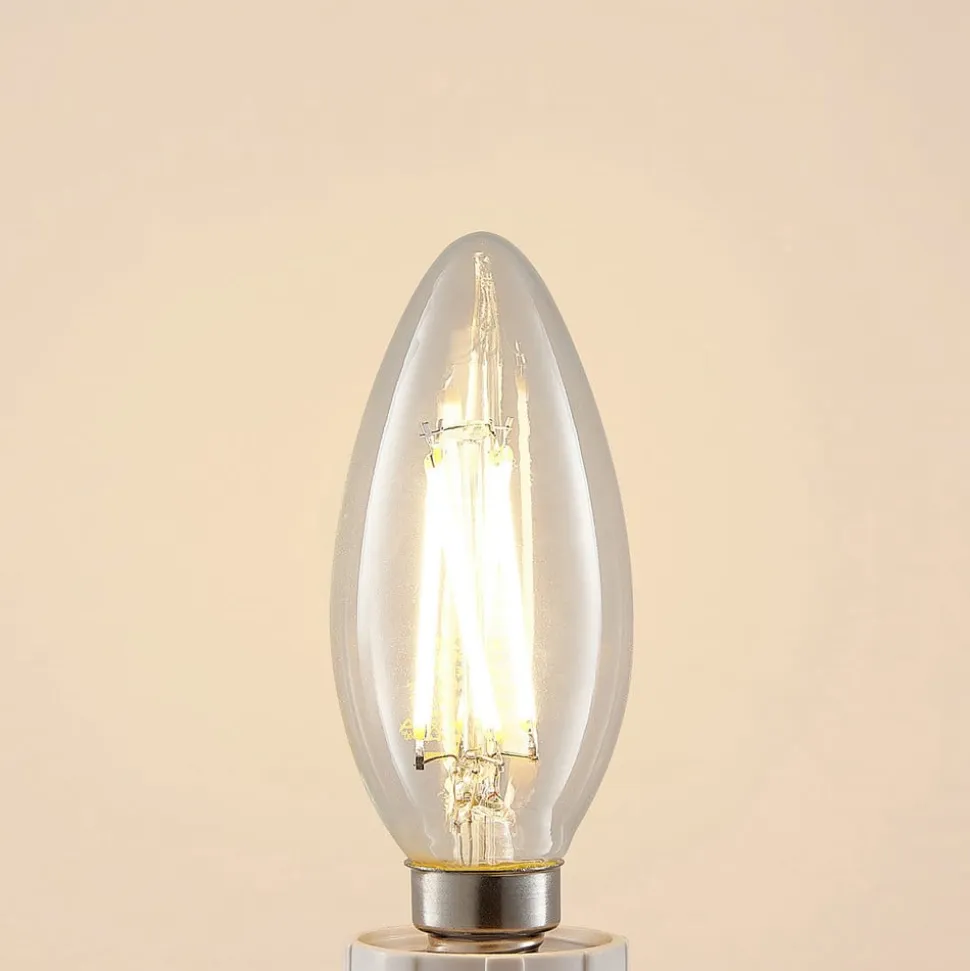 LED-filamentpære E14 4 W 827 kerte, dæmpes, 3 stk