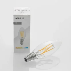 LED-filamentpære E14 4 W 827 kerte, dæmpes, 3 stk