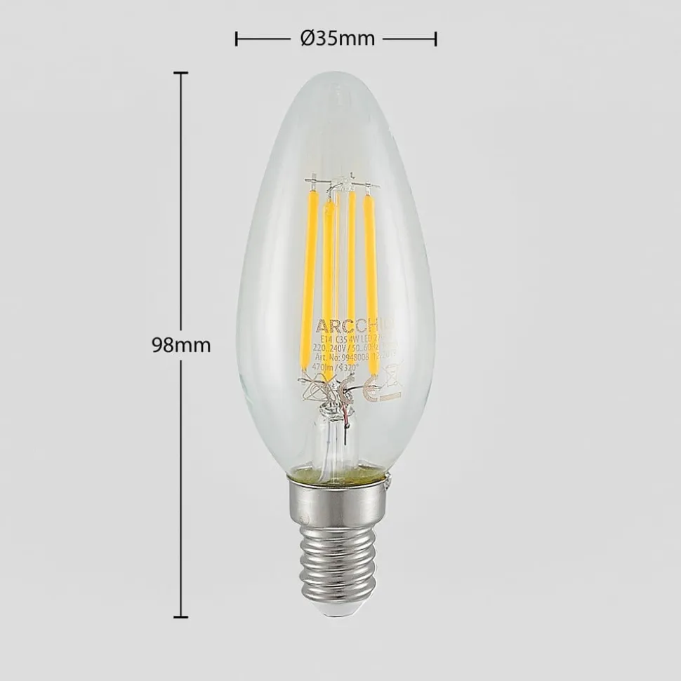 LED-filamentpære E14 4 W 827 3-trins-dæmper, 2 stk